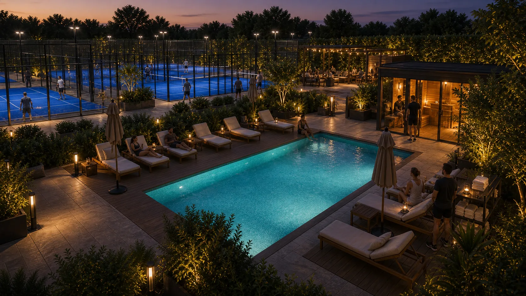 Poolbereich mit Lounge