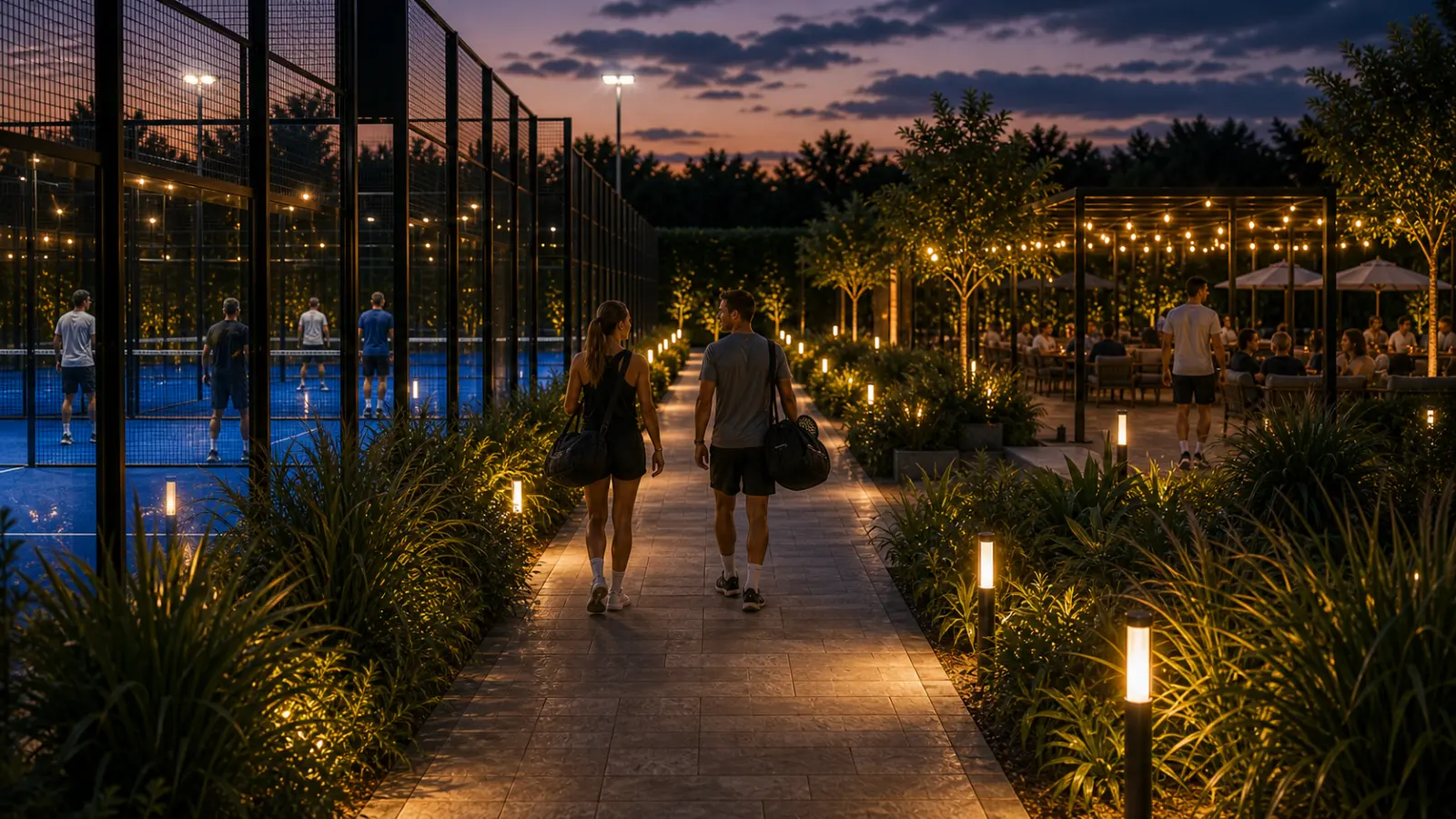 Walkway mit Courts und Beachbar
